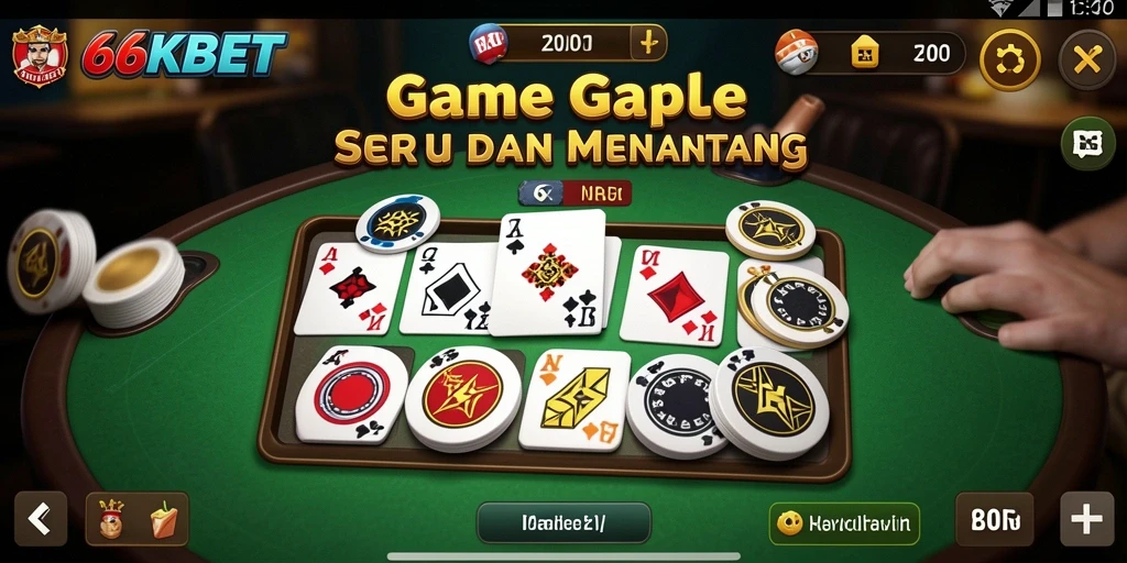 Tampilan gameplay Gaple di 66KBET yang seru dan menarik.