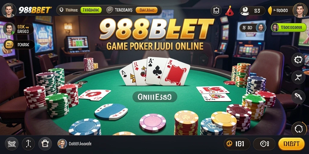 Tampilan menarik dari gameplay poker seru 988BET.