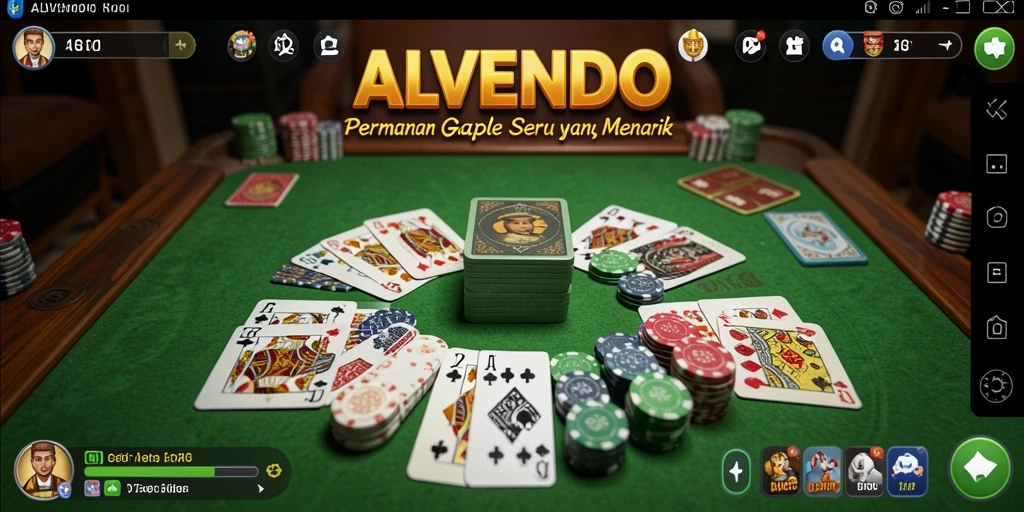 Gameplay menarik dari ALVENDO yang menggambarkan momen seru permainan Gaple.