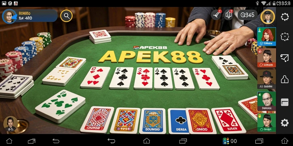 Tampilan gameplay menegangkan dalam APEK88 dengan teman-teman.