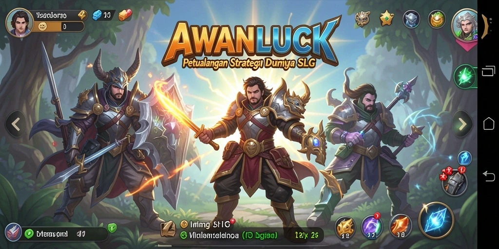 Screenshot gameplay AWANLUCK menampilkan pertarungan strategi yang seru.