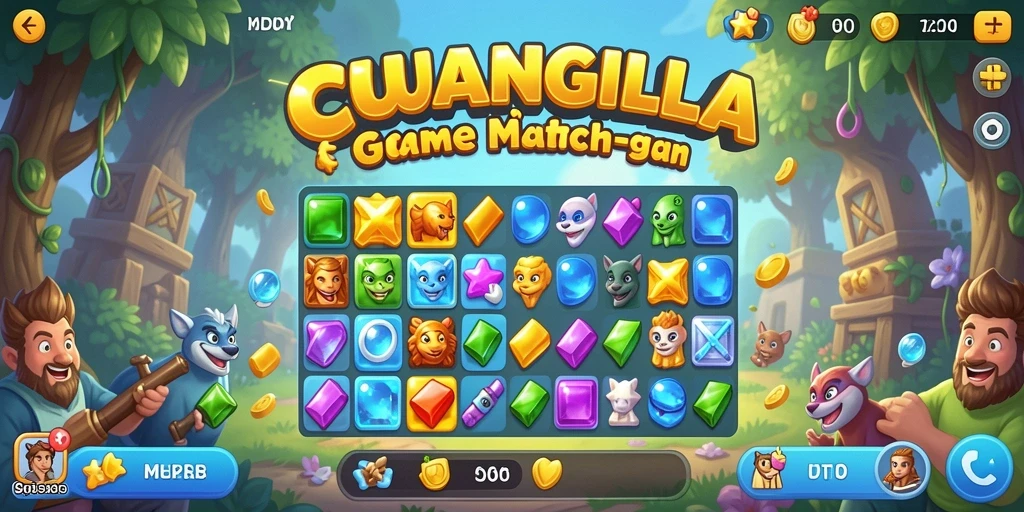 Screenshot CUANGILA menampilkan aksi seru pencocokan item di level yang menantang.
