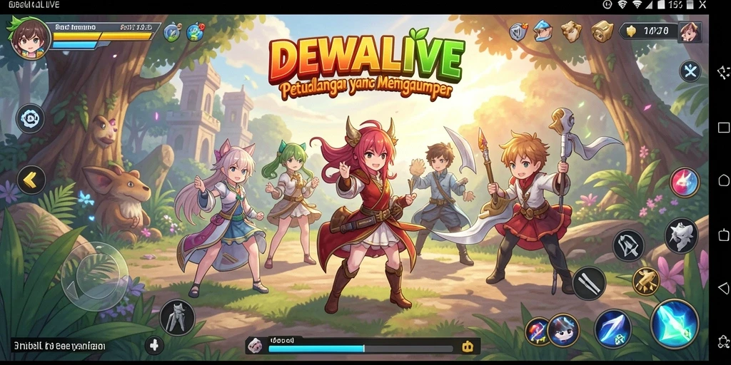 Tangkapan layar gameplay DEWALIVE yang menampilkan aksi seru di dunia anime.
