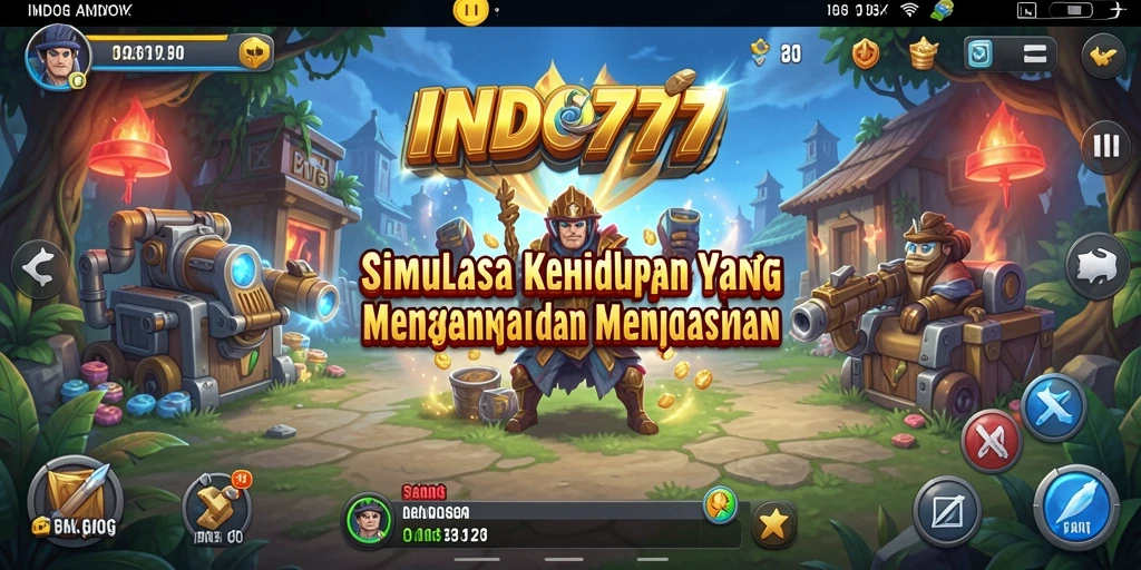 Screenshot INDO777 menampilkan gameplay yang interaktif dan berwarna.