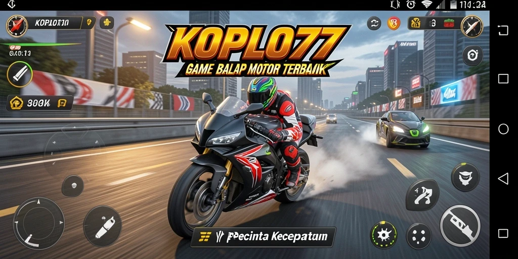 Gameplay mendebarkan dari KOPLO77 saat balapan motor di trek menantang.