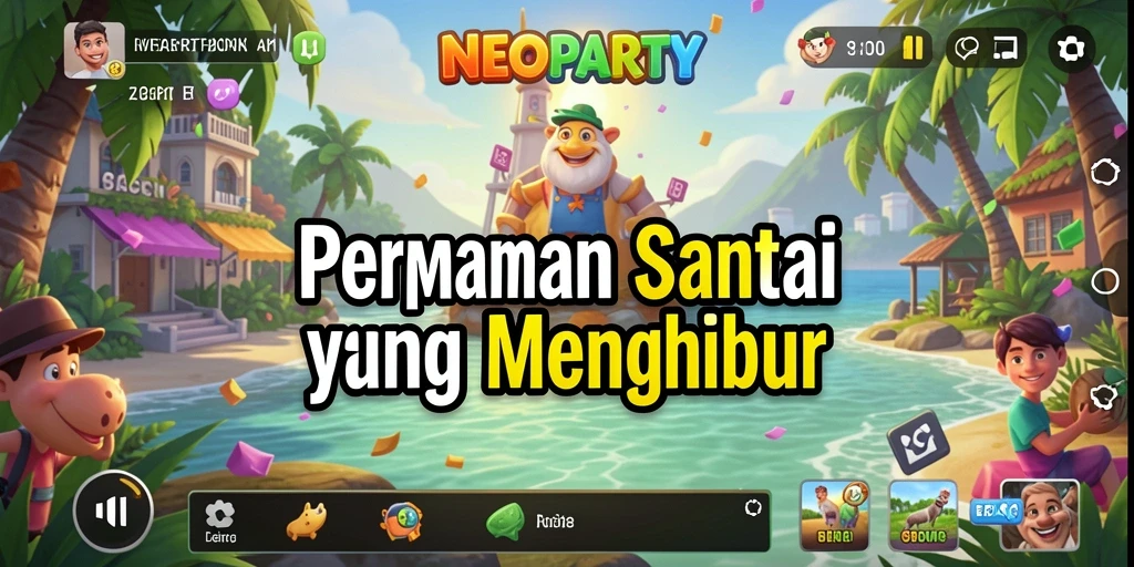 Tampilan gameplay seru dan berwarna-warni dari NEOPARTY.