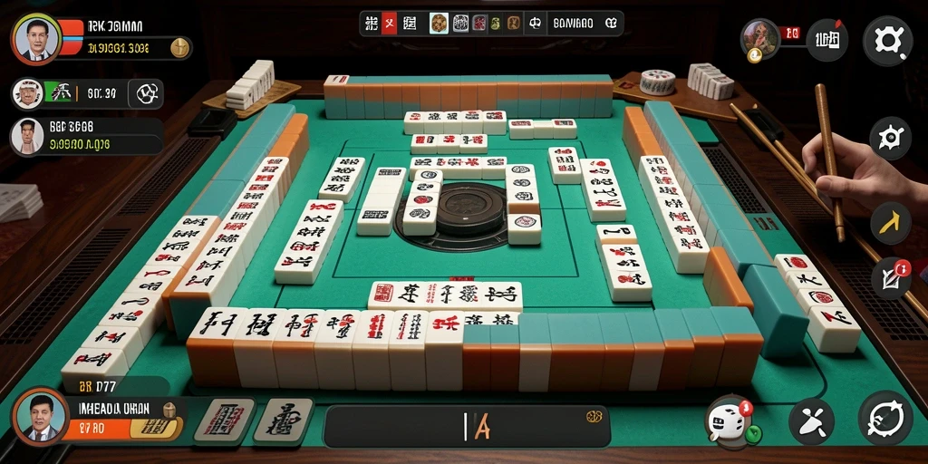 Screenshot RK77 menampilkan gameplay Mahjong yang seru dan interaktif.