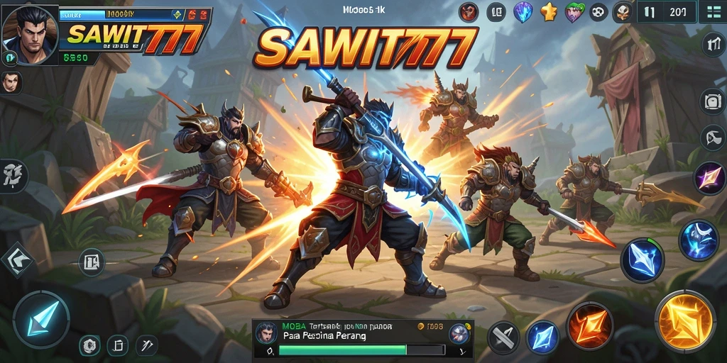 Tangkapan layar memperlihatkan aksi intens dalam gameplay MOBA.