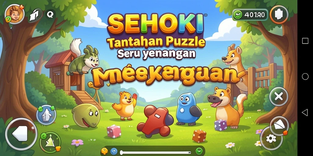 Screenshot gameplay seru SEHOKI menampilkan berbagai puzzle menarik.