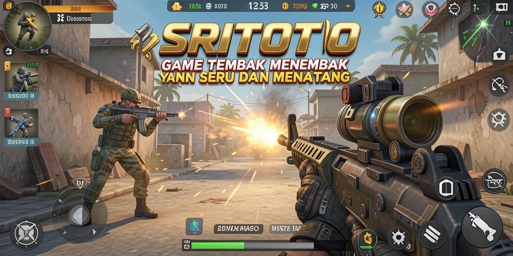 Screenshot gameplay dari SRITOTO menampilkan aksi tembak-menembak yang seru.