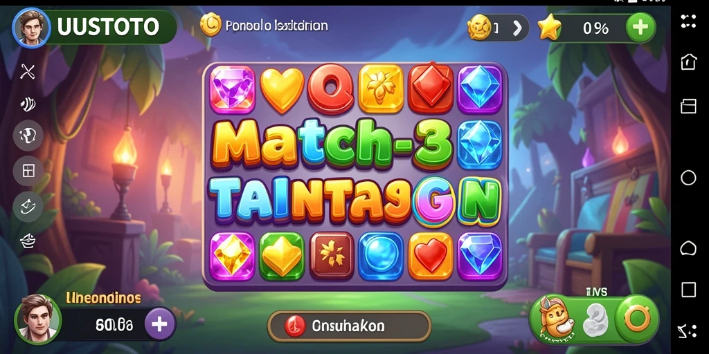 Tampilan gameplay seru UUSTOTO dengan tantangan Match-3.