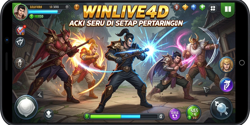 Tampilan gameplay <strong>WINLIVE4D</strong> yang seru dan menegangkan saat pertarungan.