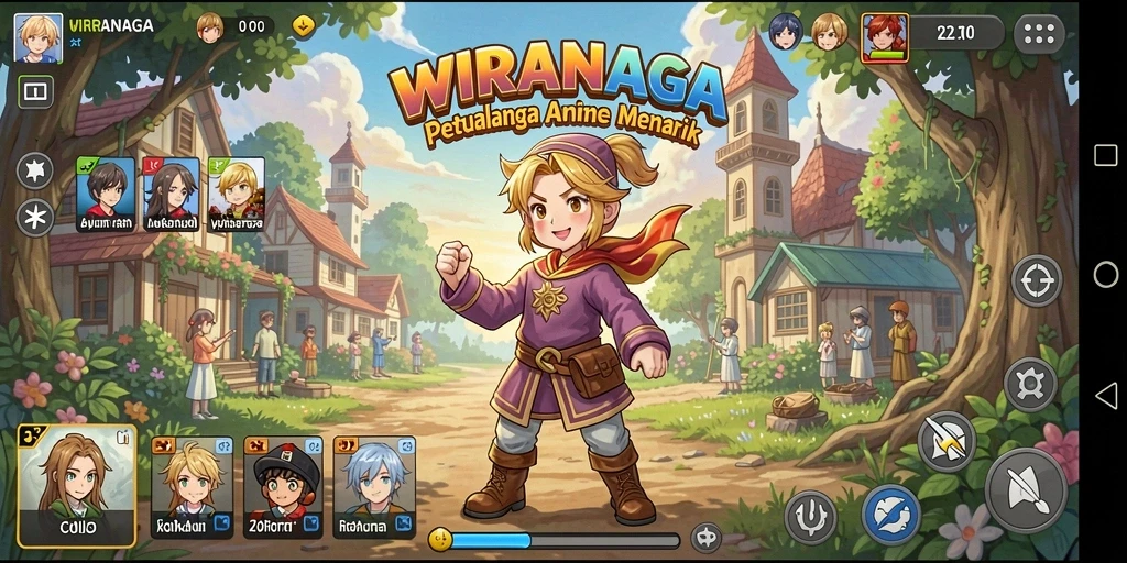 Tampilan gameplay seru di dunia Anime WIRANAGA.
