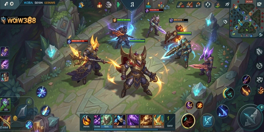 Tampilan menarik gameplay MOBA yang seru dan kompetitif.
