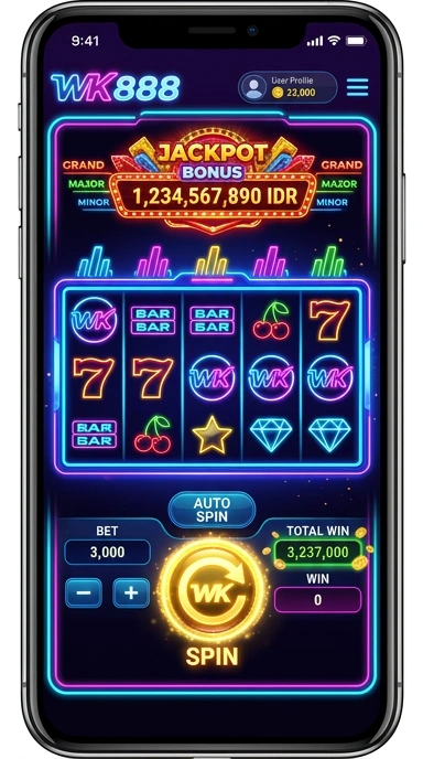 Cuplikan layar aplikasi wk888 dengan tampilan antarmuka yang menarik.